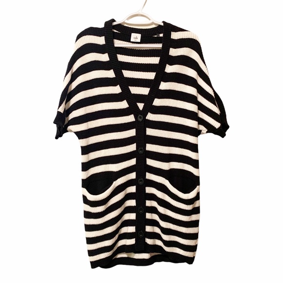 CAbi 5289 Whistle Black White Striped Cardigan XXS - Picture 3 of 11